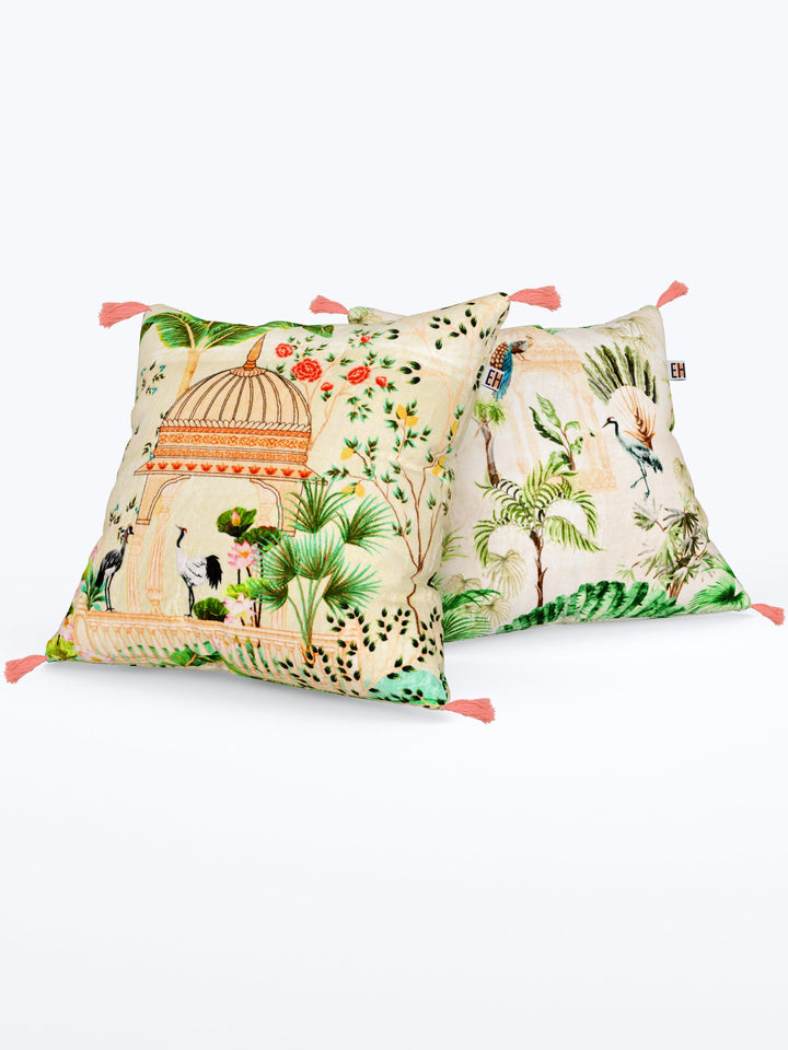 Mughal Theme set of 2 Digital Print Cushion Covers