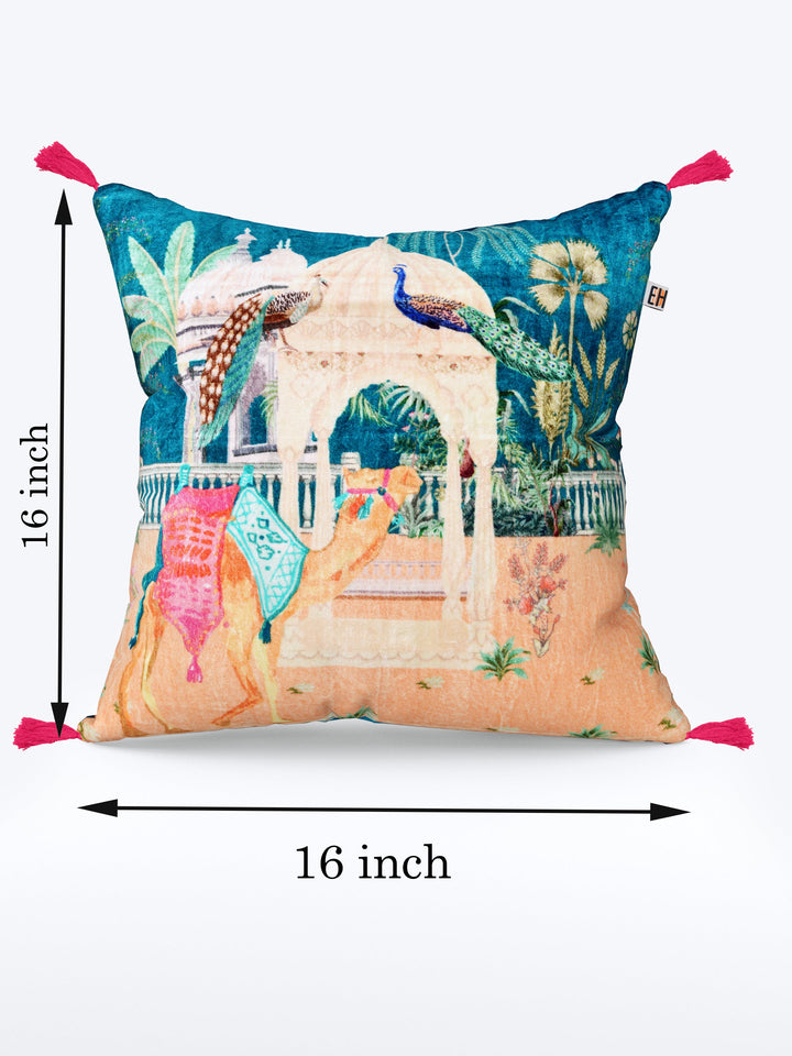 Blue Mughal Theme set of 2 Digital Print Cushion Covers