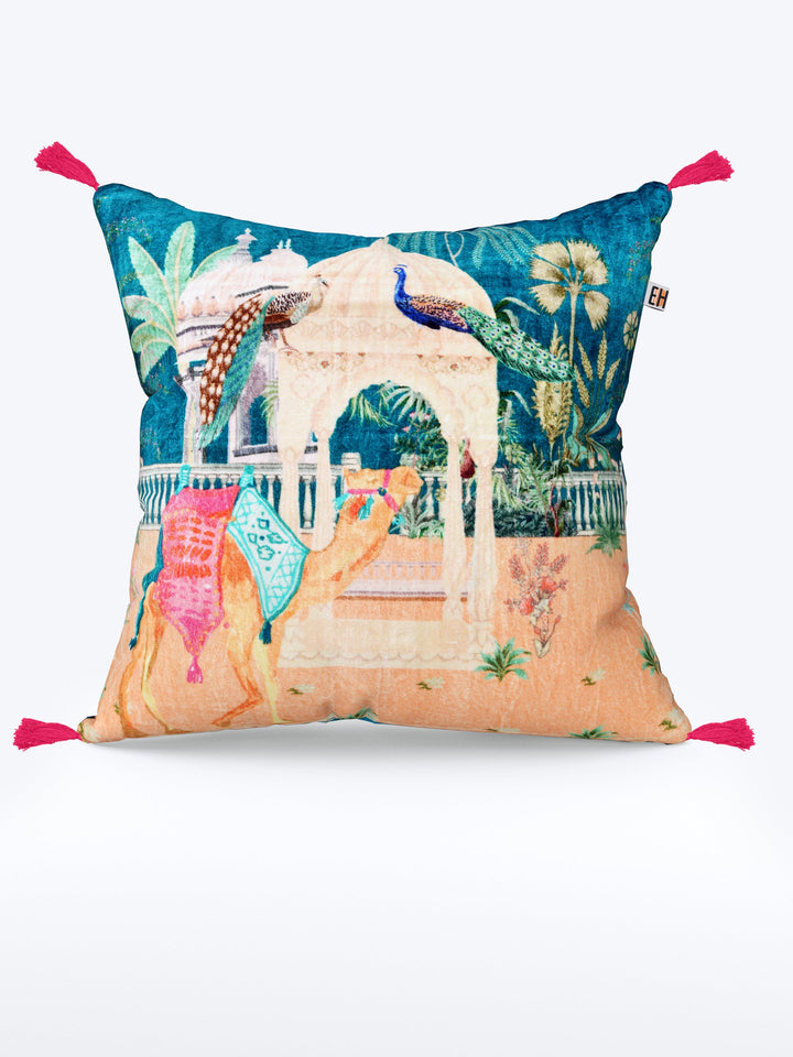 Blue Mughal Theme set of 2 Digital Print Cushion Covers
