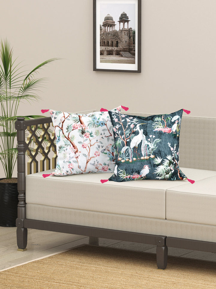 Chinoiserie Green set of 2 Digital  Print Cushion Covers