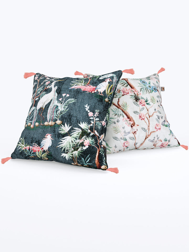 Chinoiserie Green set of 2 Digital  Print Cushion Covers