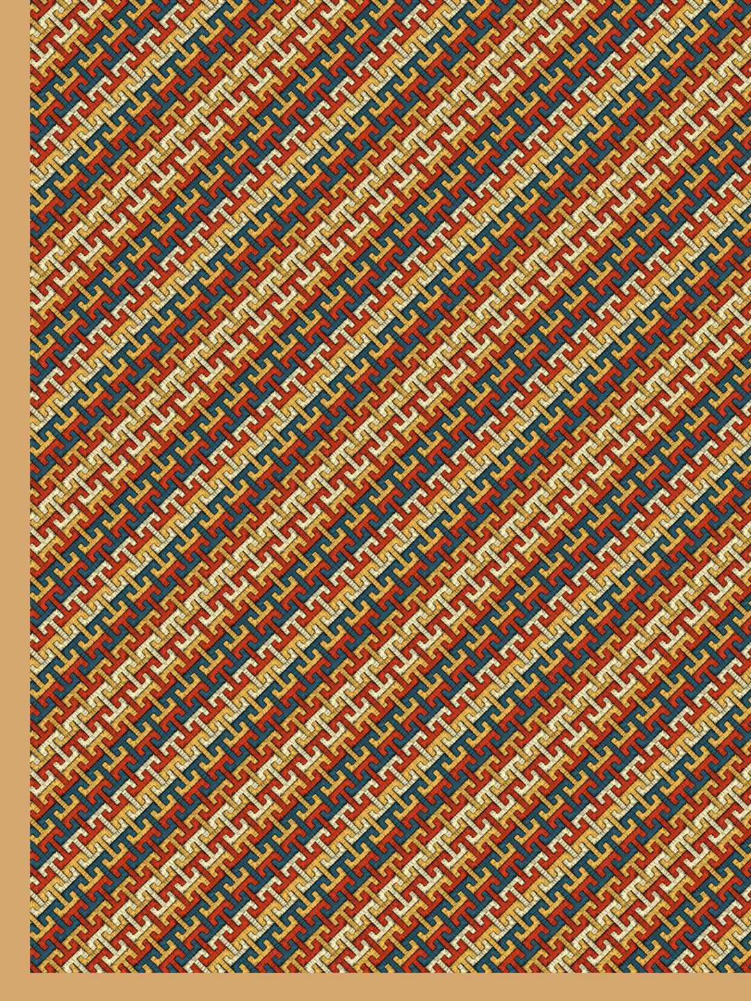 Multi Color Geometric Print Reversible Cotton Dohar