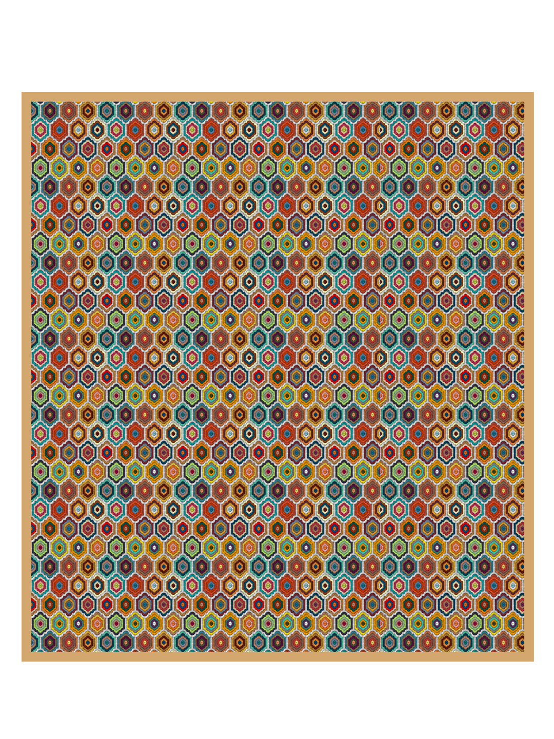Multi Color Geometric Print Reversible Cotton Dohar