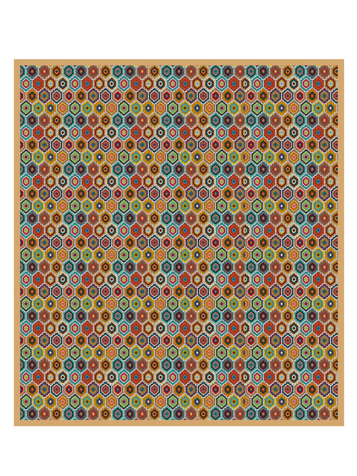 Multi Color Geometric Print Reversible Cotton Dohar
