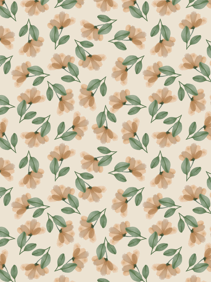 Green and Orange Floral Print Reversible Cotton Dohar
