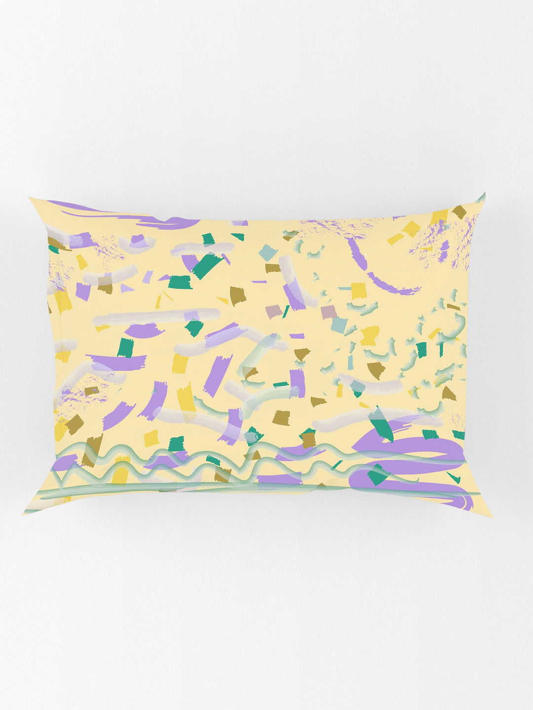 Yellow Abstract Print Pure Cotton Single Bedsheet with 1 Pillow Cover