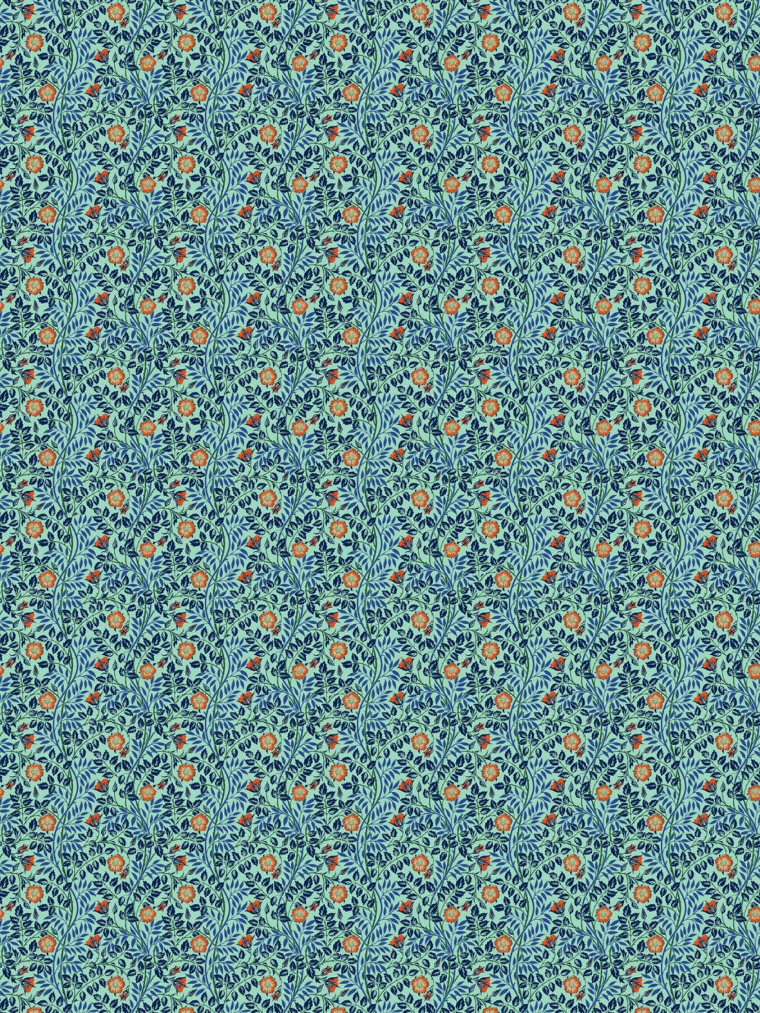 Sea Green Floral Print Single Bedsheet with 1 Pillow Cover