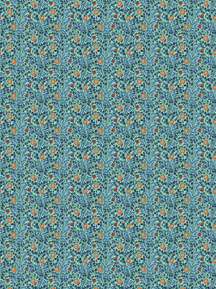 Sea Green Floral Print Single Bedsheet with 1 Pillow Cover