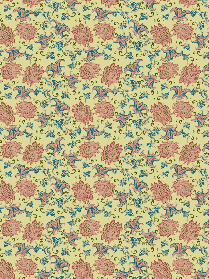 Yellow Floral Print Single Bedsheet with 1 Pillow Cover