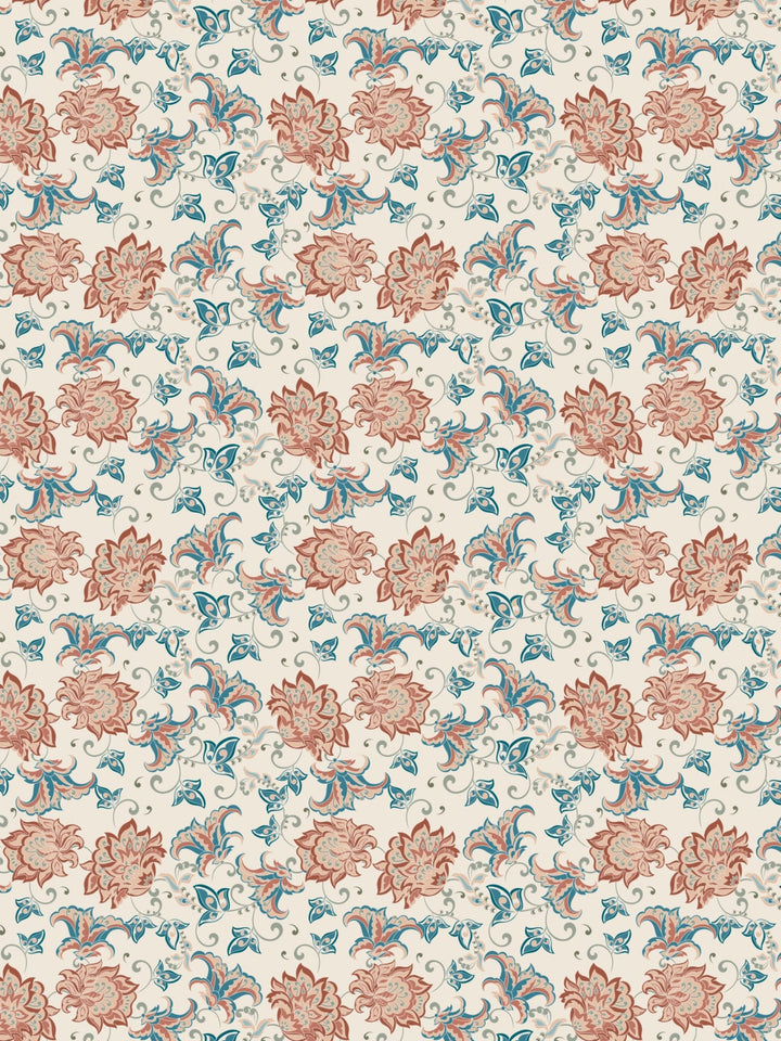 Beige Floral Print Single Bedsheet with 1 Pillow Cover