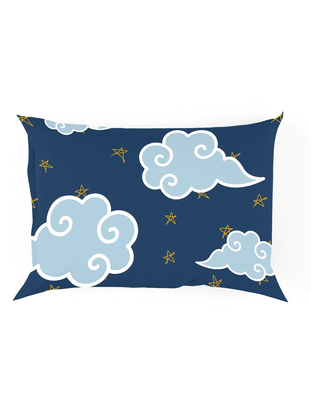 EverHome Blue Shark Print 100%Cotton Single Bedsheet with 1 Pillow Cover (150X224 cm)