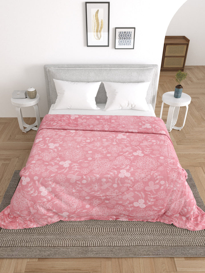 Pink Floral Print Double bed AC Comforter