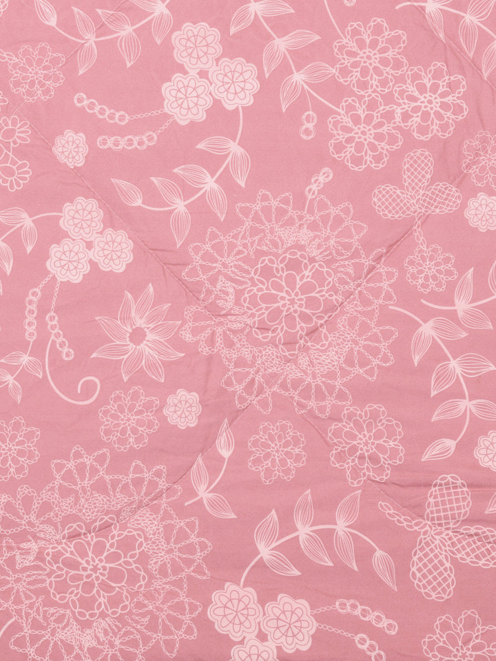 Pink Floral Print Double bed AC Comforter