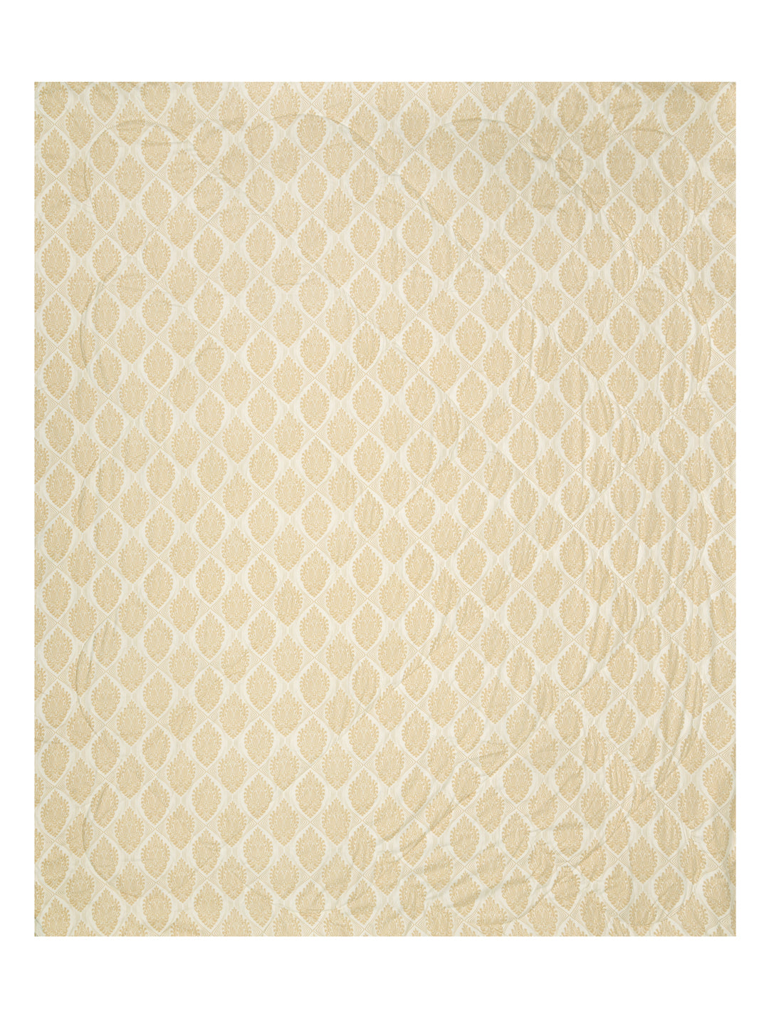 Off White and Yellow Double bed AC Printed Comforter
