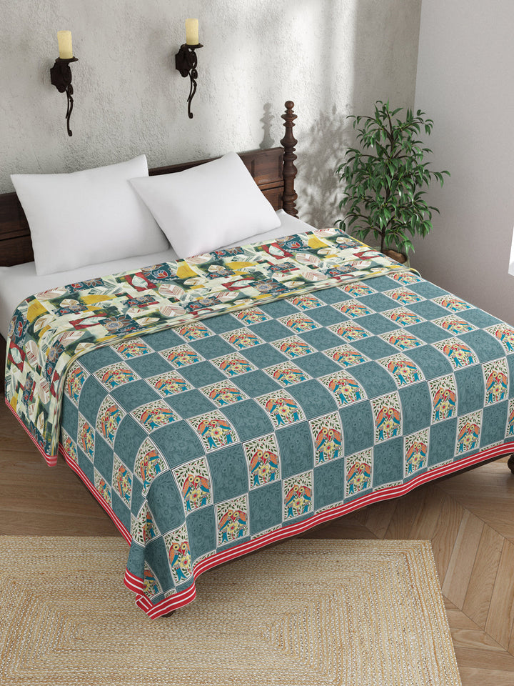 Blue Colour Ethnic Motif AC Room 120 GSM Double Bed Dohar