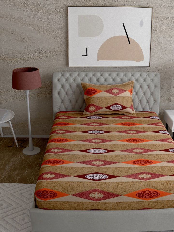 Ethnic Motifs Print 100%Cotton Single Bedsheet Set