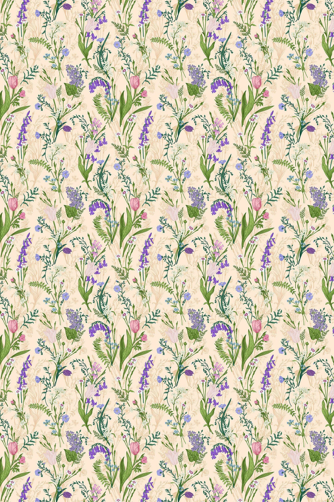 Botanical Print Off White Cotton Table Cover