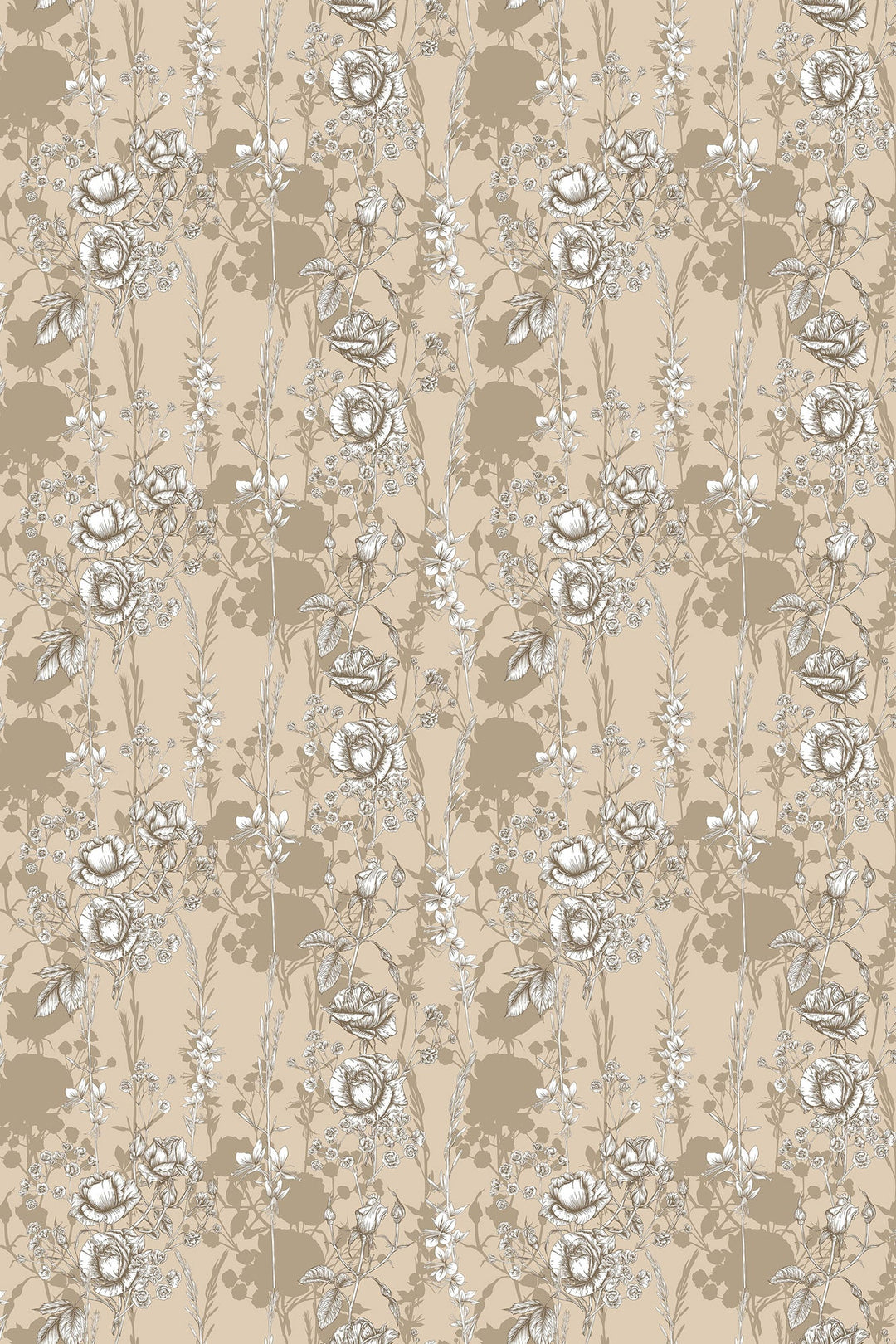 Floral Print Brown Color Table Cover