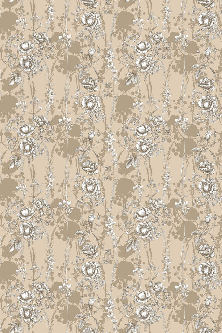 Floral Print Brown Color Table Cover