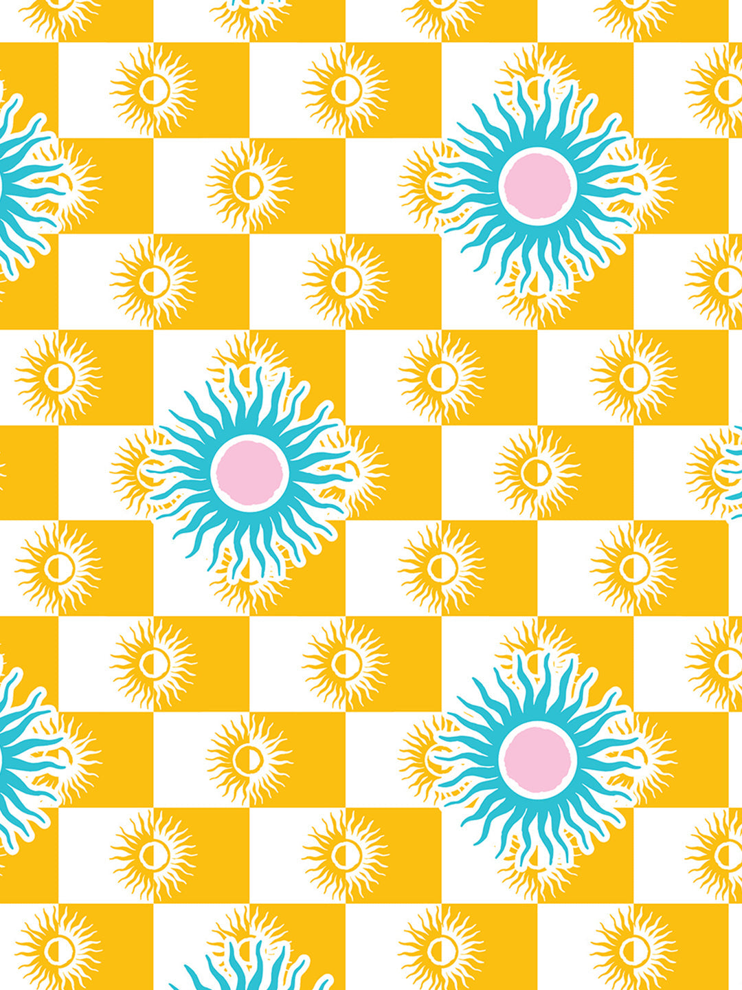 Yellow and Blue Geometric Print 6 Seater Table Cover