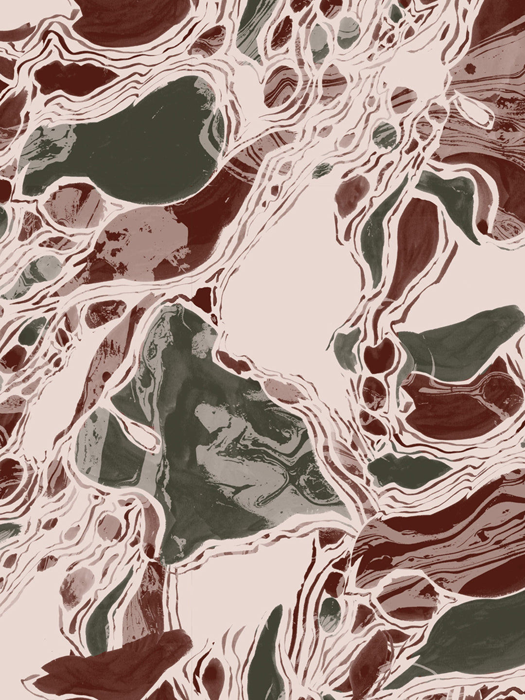 Red and Green Abstract Print 6 Seater Table Cover