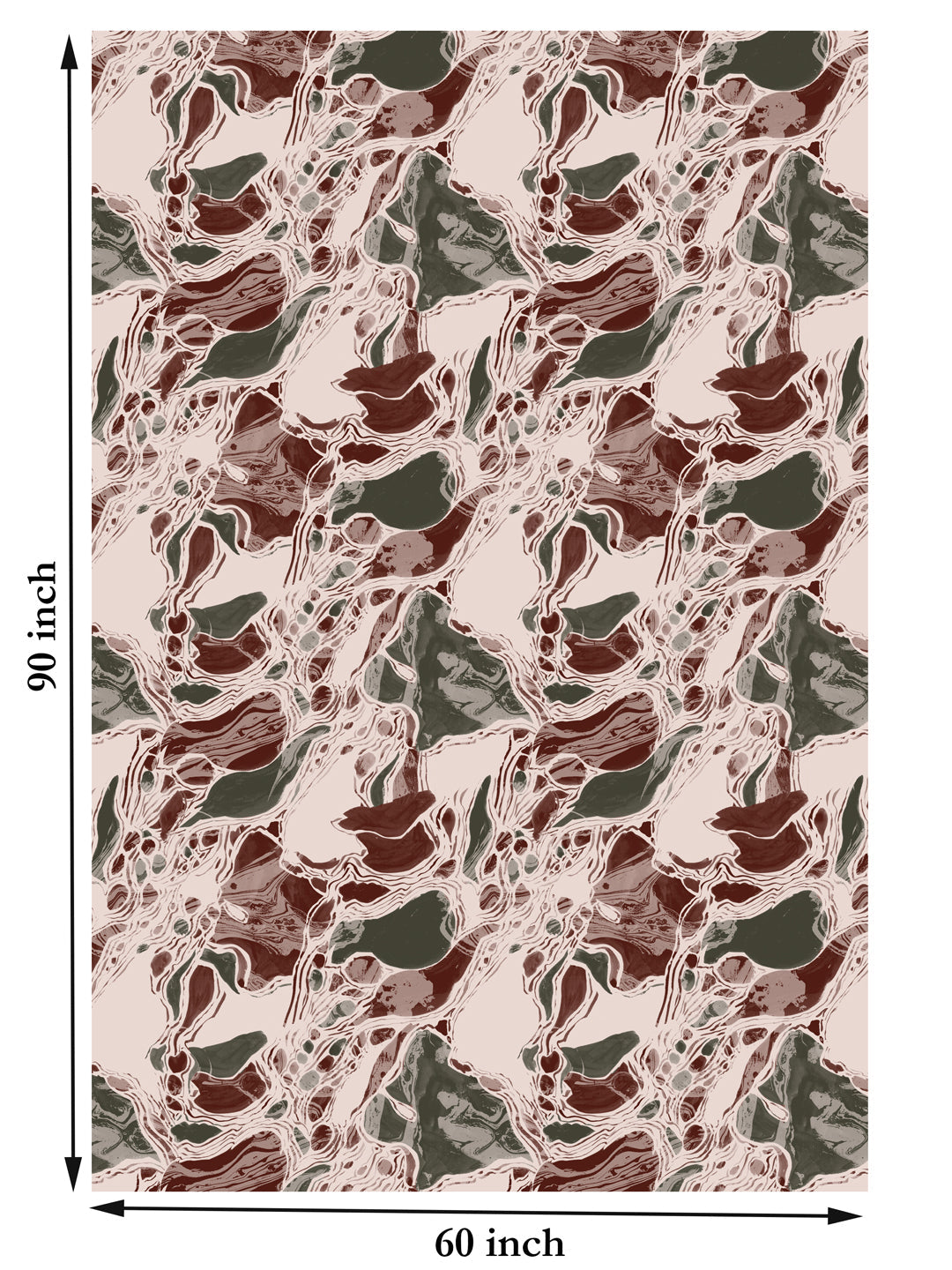 Red and Green Abstract Print 6 Seater Table Cover