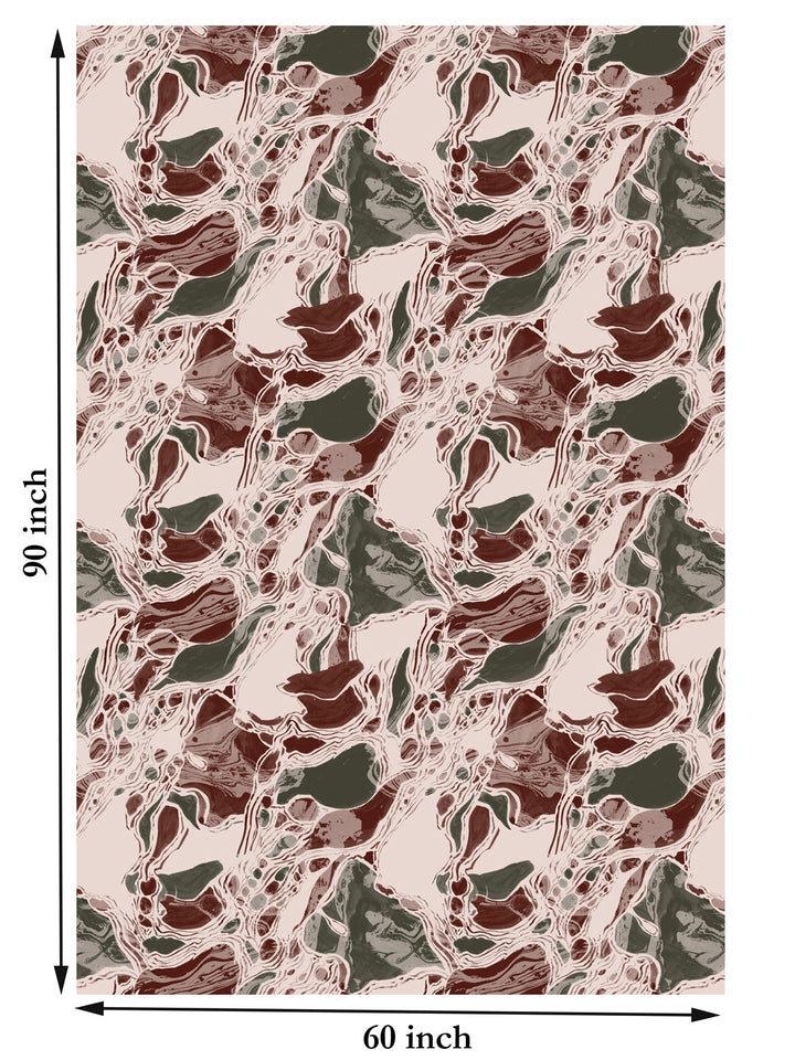 Red and Green Abstract Print 6 Seater Table Cover