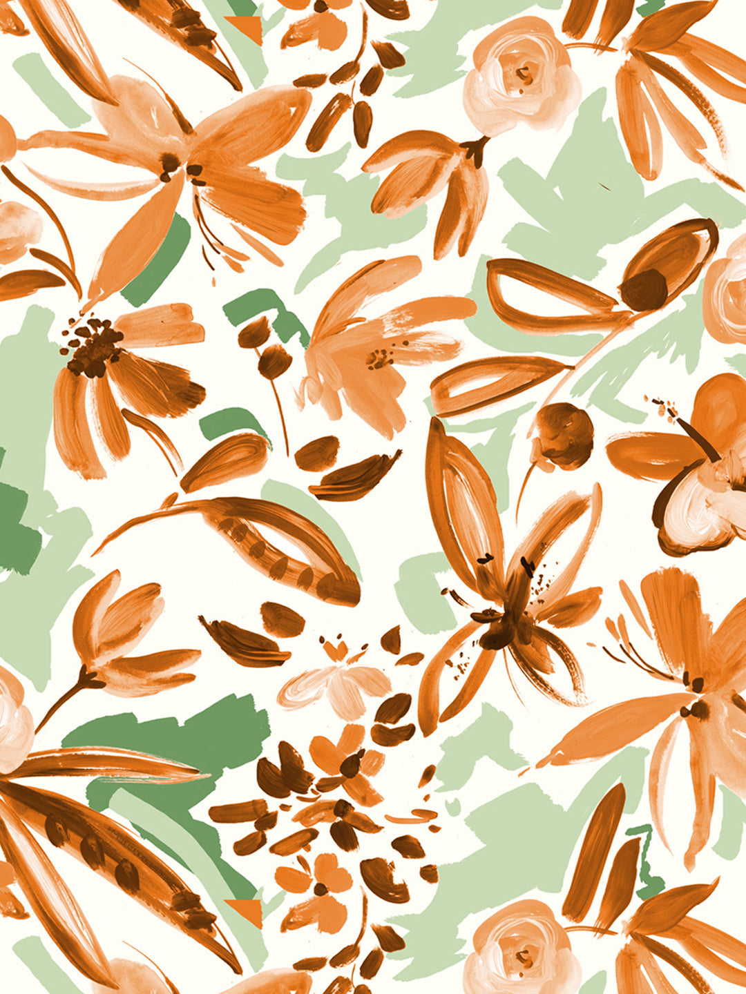 Green and Brown Floral Print 6 Seater Table Cover