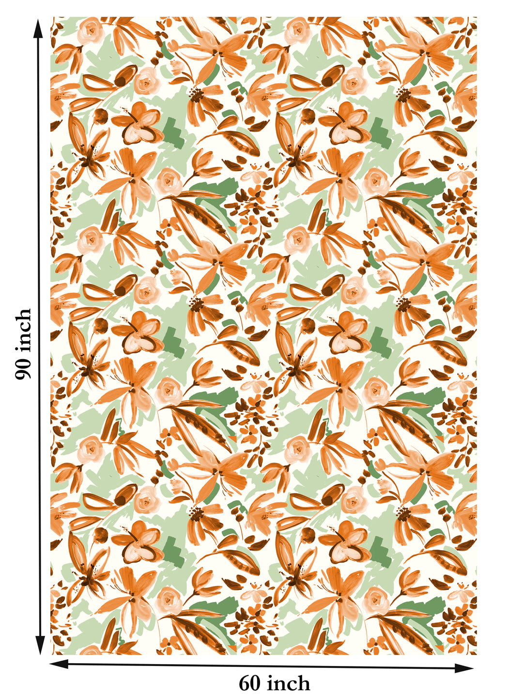 Green and Brown Floral Print 6 Seater Table Cover
