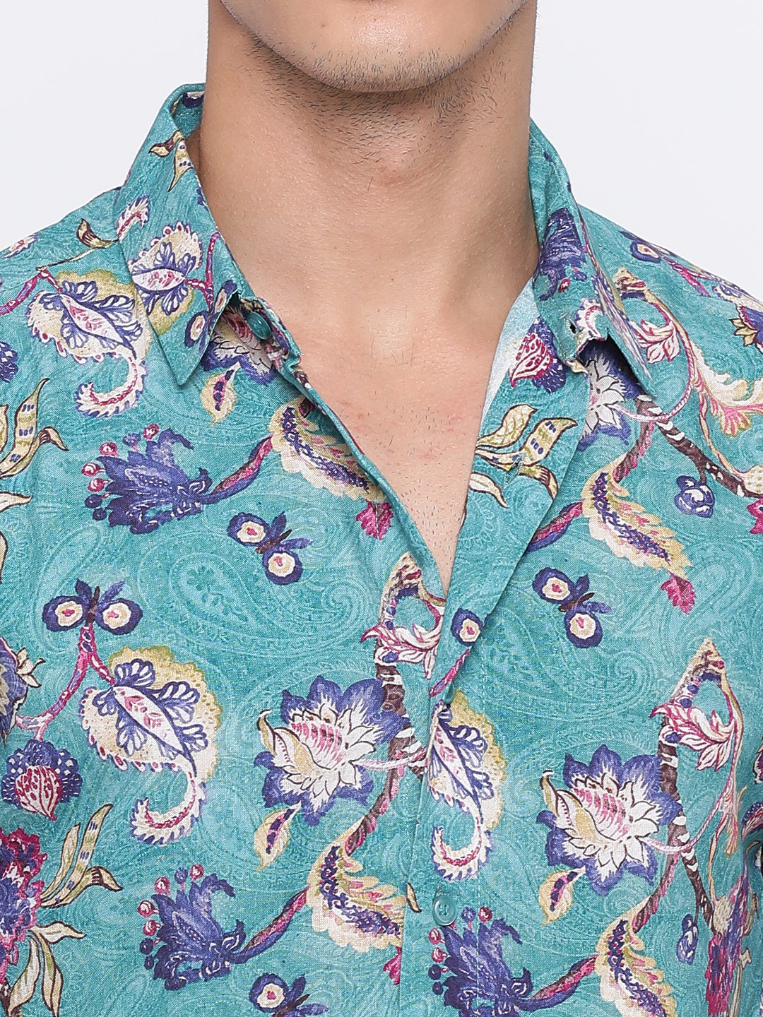Green Paisley Print Shirt