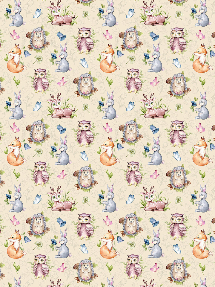 Pink & Beige Conversational Print Kids Single Bedsheet