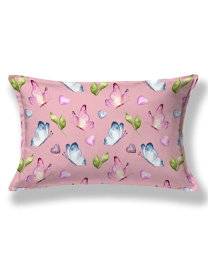 Pink & Beige Conversational Print Kids Single Bedsheet