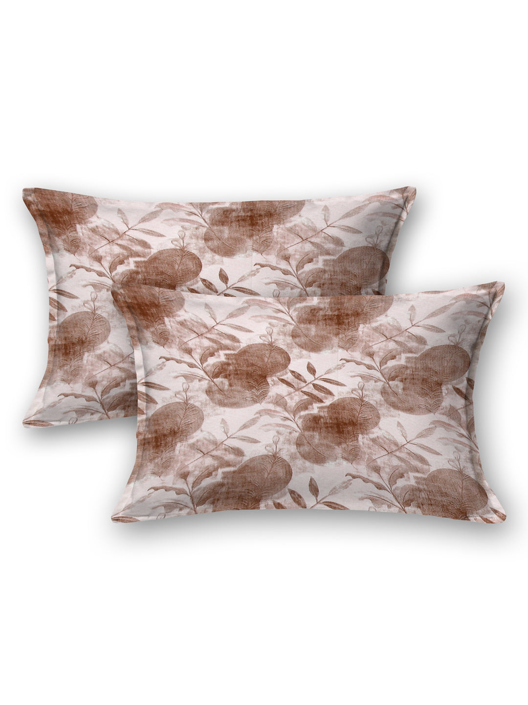 Brown Abstract Print King Size Bed Cotton Linen