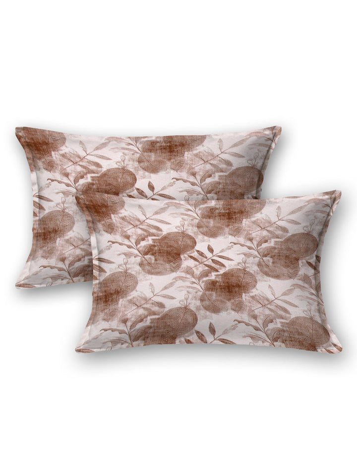 Brown Abstract Print King Size Bed Cotton Linen