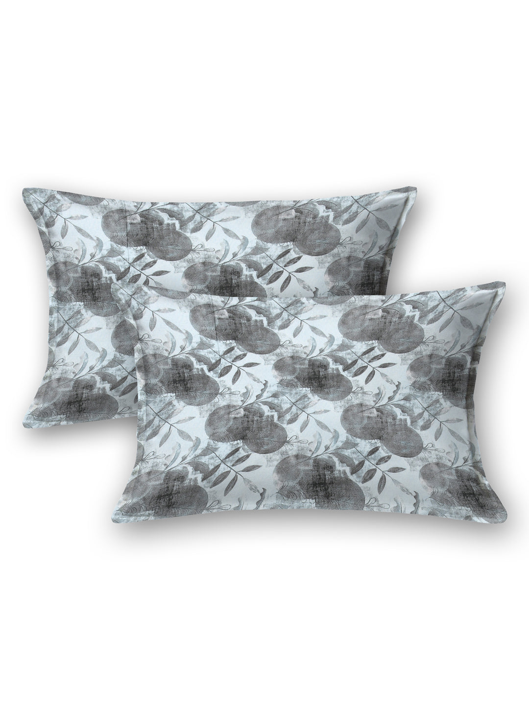 Blue & Grey Abstract Print King Size Bed Cotton Linen