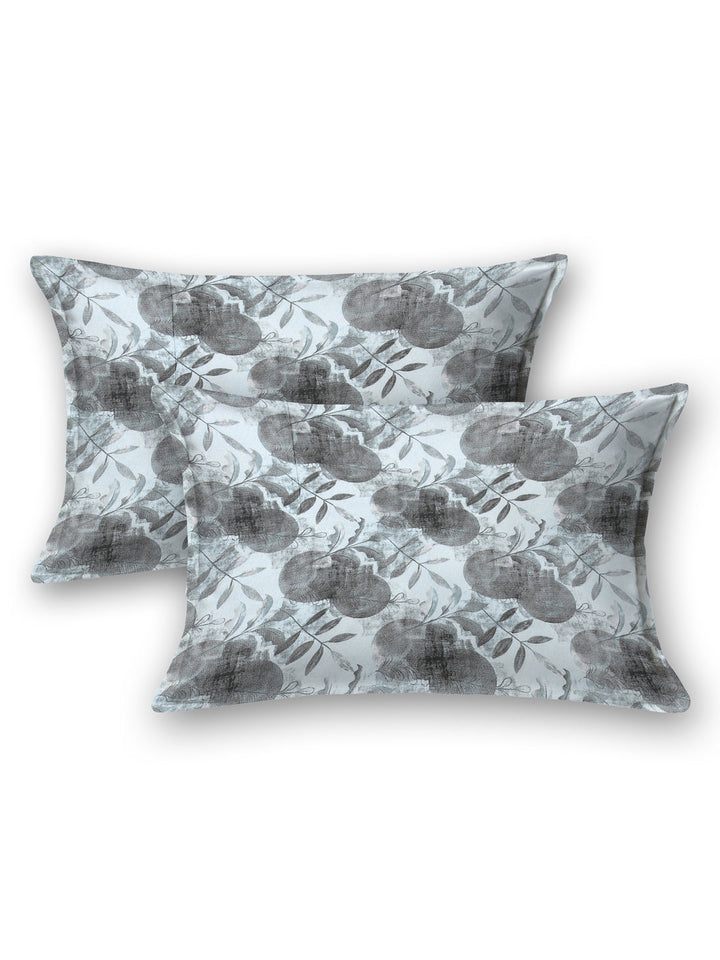 Blue & Grey Abstract Print King Size Bed Cotton Linen