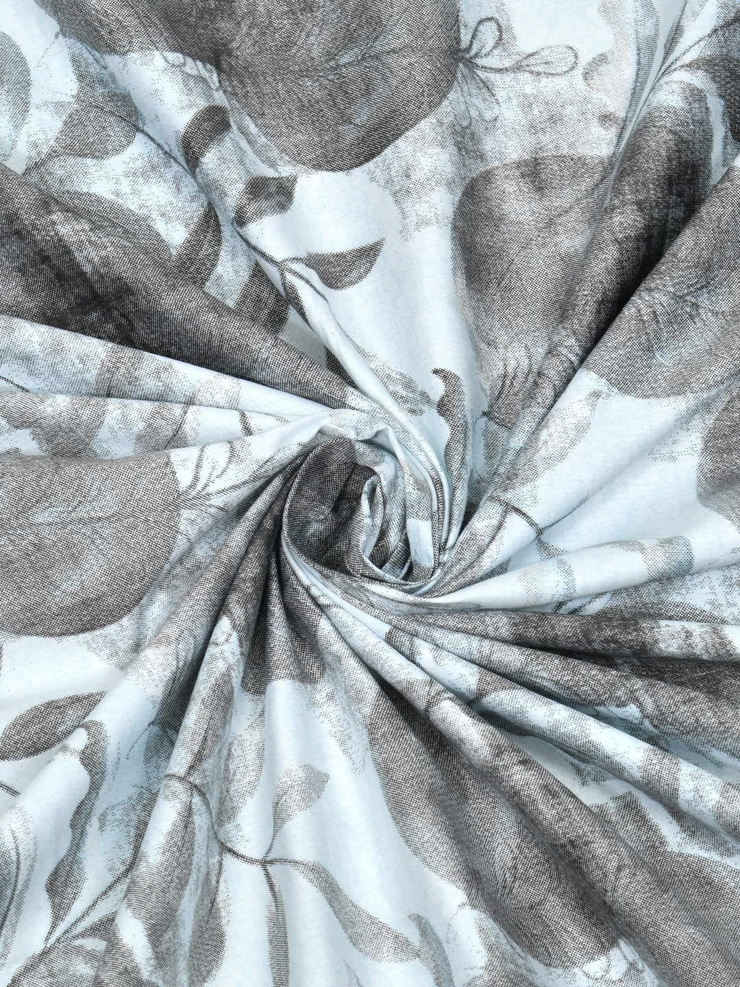 Blue & Grey Abstract Print King Size Bed Cotton Linen