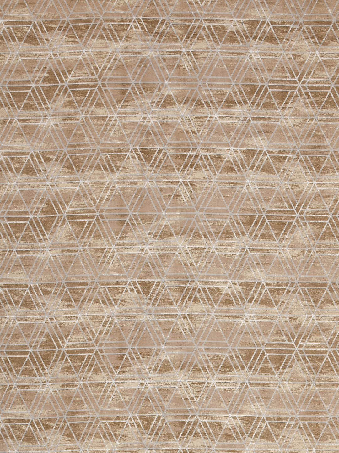 Brown Geometric Pattern Super King Size Cotton Bedsheet