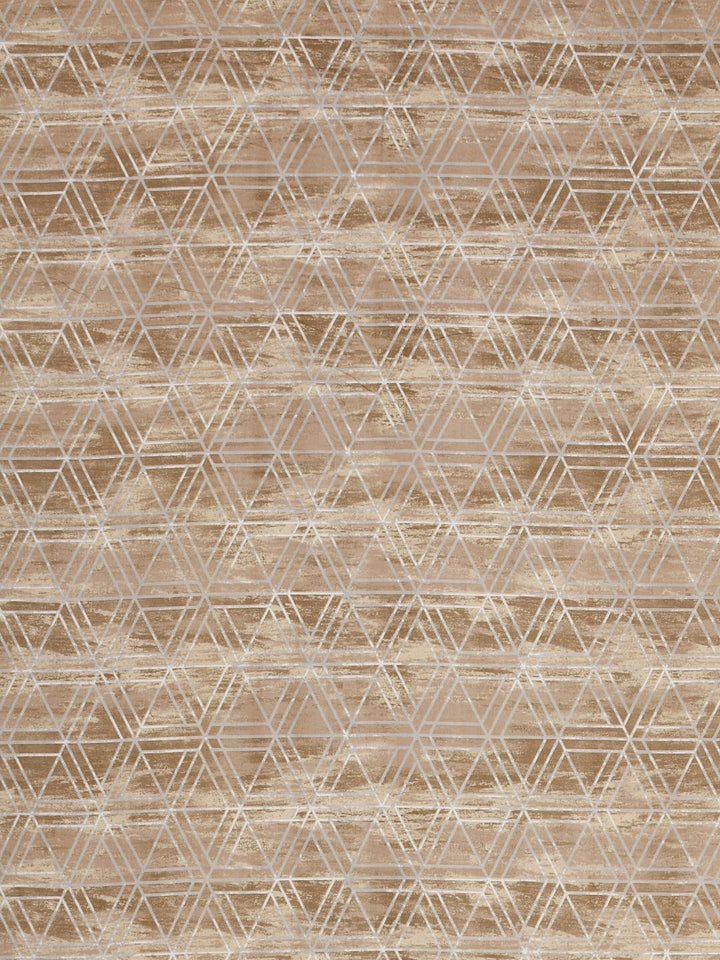 Brown Geometric Pattern Super King Size Cotton Bedsheet