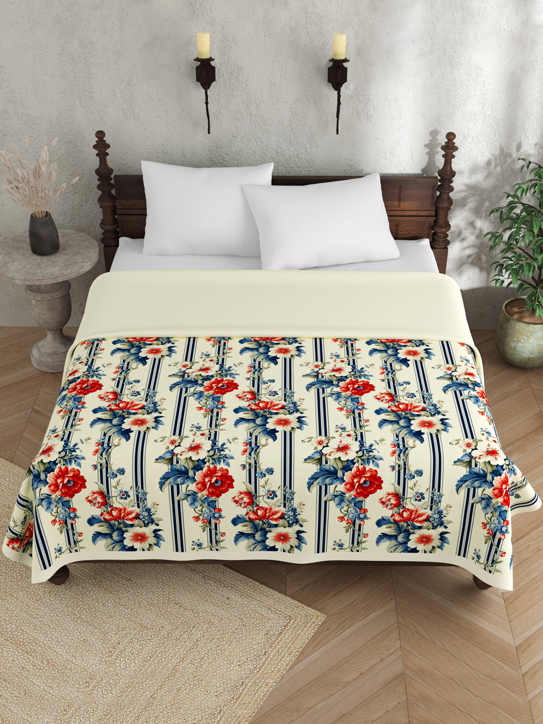 Blue & Yellow Digital Print Cotton Dohar