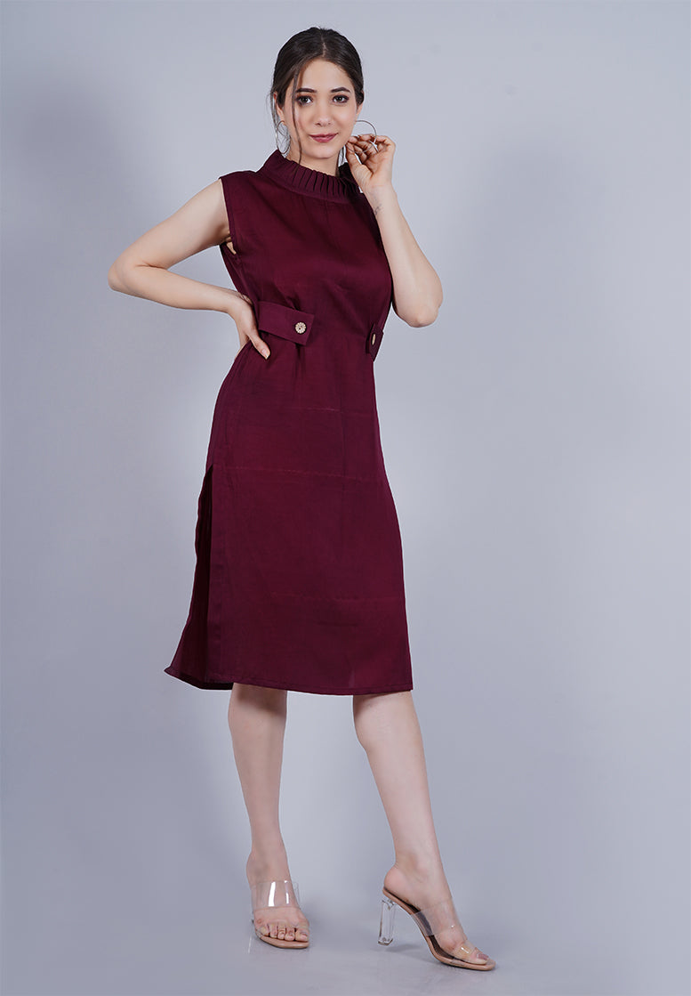 Carmine Satin Dress