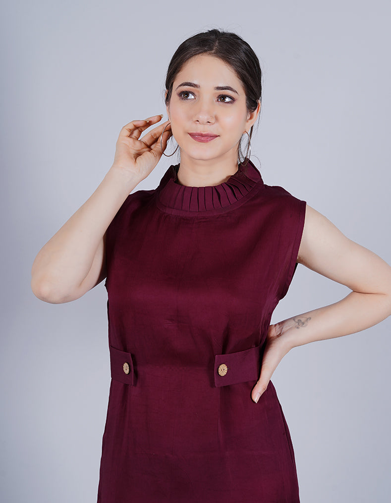 Carmine Satin Dress