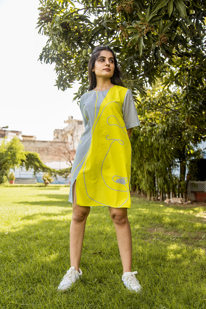 Aiofe Side Slit Cotton Dress