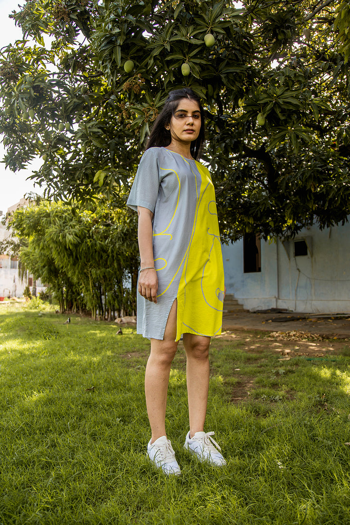Aiofe Side Slit Cotton Dress