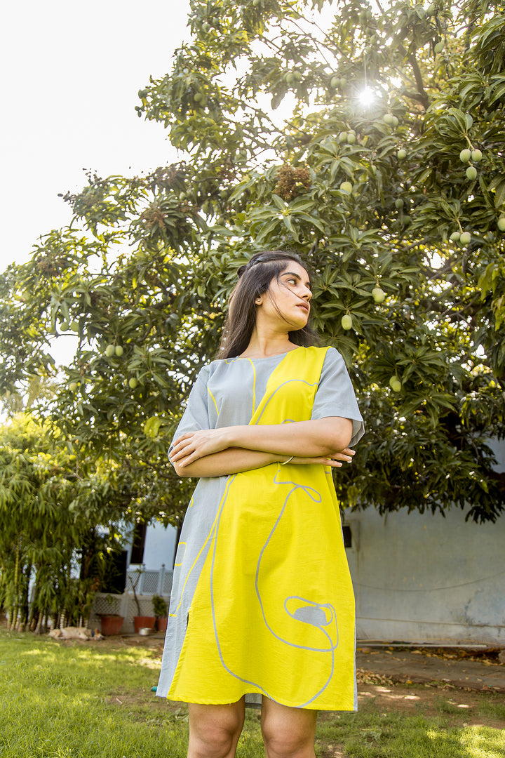 Aiofe Side Slit Cotton Dress