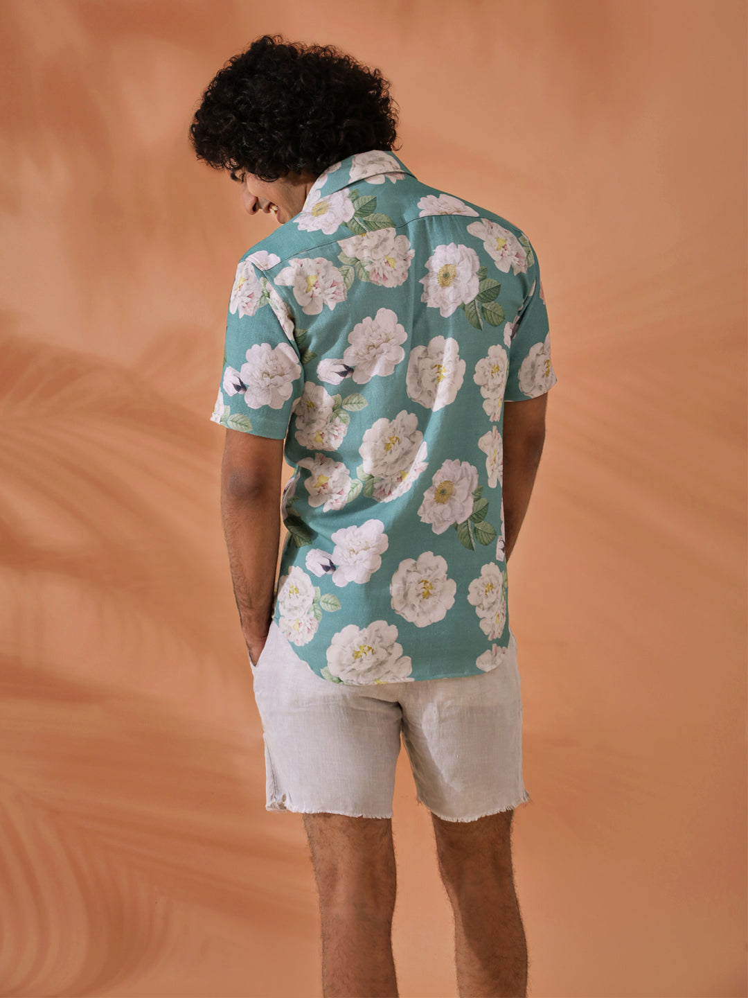 Floral Printed Green Shirt
