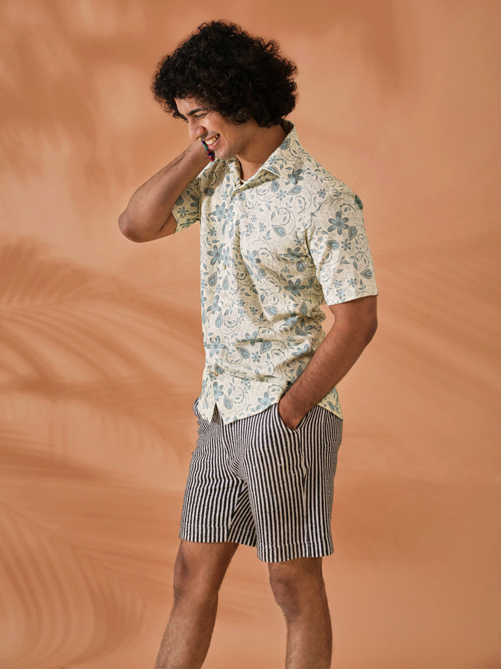 Floral Printed Yellow Shirt