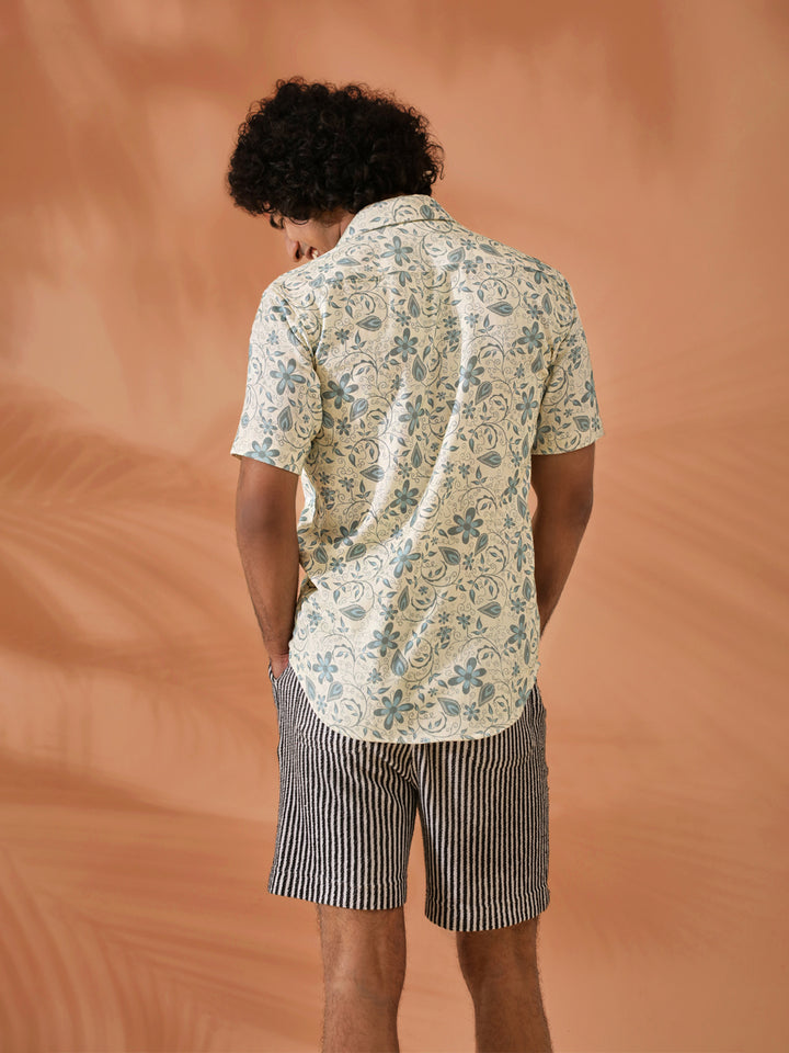 Floral Printed Yellow Shirt