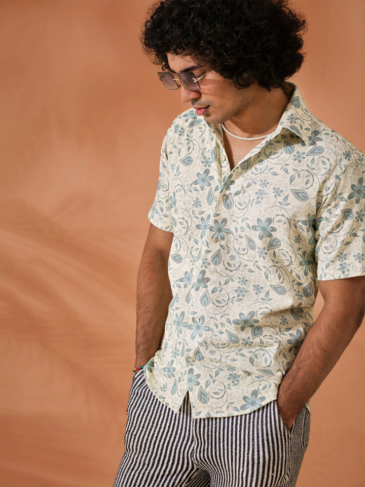 Floral Printed Yellow Shirt