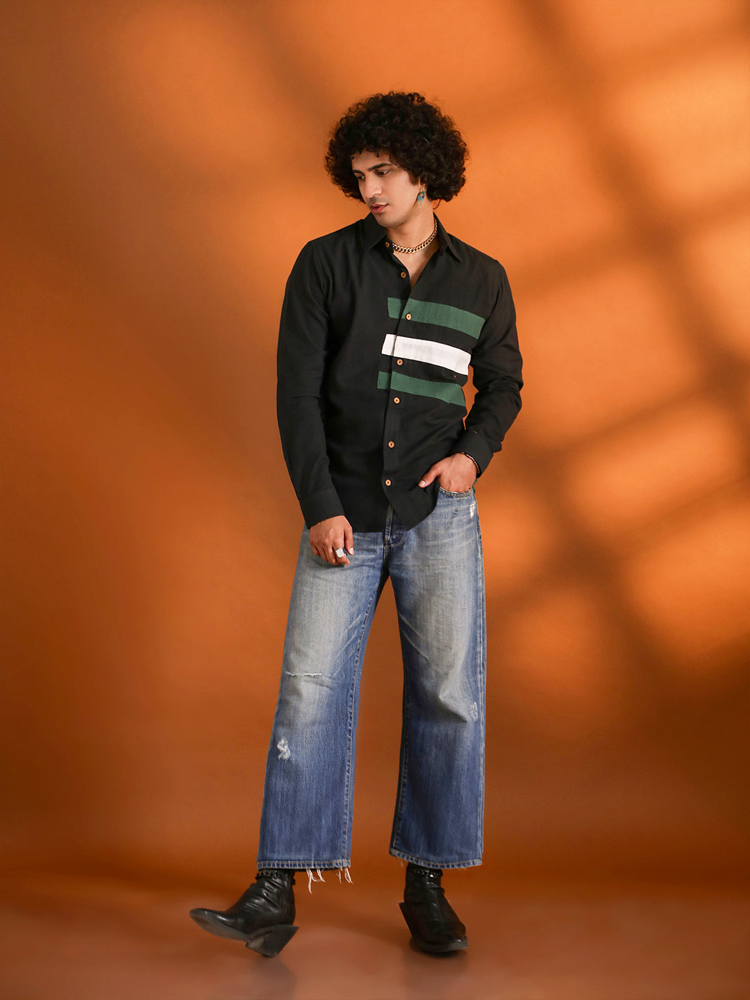 BlackShirt With Green Stripe  Patch